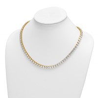 14K Yellow Gold 62.25 Carat Lab Grown Diamond VS+ F+ Complete Round Straight Tennis Necklace, 20" view 4