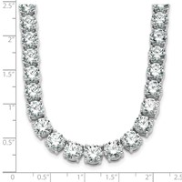 14K White Gold 67 Carat Lab Grown Diamond VS SI+ G+ Complete Round Straight Tennis Necklace, 18" view 4