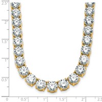14K Yellow Gold 67 Carat Lab Grown Diamond VS SI+ G+ Complete Round Straight Tennis Necklace, 18" view 4