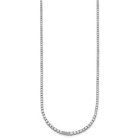 14K White Gold 5.38 Carat Lab Grown Diamond VS+ F+ Complete Round Graduated Tennis Necklace, 18" view 2