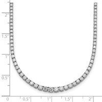 14K White Gold 5.38 Carat Lab Grown Diamond VS+ F+ Complete Round Graduated Tennis Necklace, 18" view 5