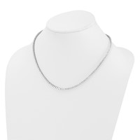 14K White Gold 5.38 Carat Lab Grown Diamond VS+ F+ Complete Round Graduated Tennis Necklace, 18" view 3