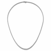 14K White Gold 5.38 Carat Lab Grown Diamond VS+ F+ Complete Round Graduated Tennis Necklace, 18" view 4