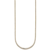 14K Yellow Gold 5.38 Carat Lab Grown Diamond VS SI+ G+ Complete Round Graduated Tennis Necklace, 18" view 2