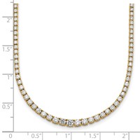 14K Yellow Gold 5.38 Carat Lab Grown Diamond VS SI+ G+ Complete Round Graduated Tennis Necklace, 18" view 5
