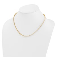 14K Yellow Gold 5.38 Carat Lab Grown Diamond VS SI+ G+ Complete Round Graduated Tennis Necklace, 18" view 3