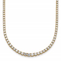 14K Yellow Gold 5.38 Carat Lab Grown Diamond VS SI+ G+ Complete Round Graduated Tennis Necklace, 18" view 1