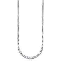 14K White Gold 9.88 Carat Lab Grown Diamond VS SI+ G+ Complete Round Graduated Tennis Necklace, 18" view 2