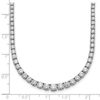 14K White Gold 9.88 Carat Lab Grown Diamond VS SI+ G+ Complete Round Graduated Tennis Necklace, 18" view 5