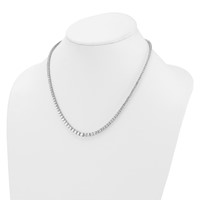 14K White Gold 9.88 Carat Lab Grown Diamond VS SI+ G+ Complete Round Graduated Tennis Necklace, 18" view 3
