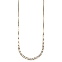 14K Yellow Gold 9.88 Carat Lab Grown Diamond VS+ F+ Complete Round Graduated Tennis Necklace, 18" view 2
