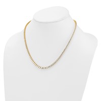 14K Yellow Gold 9.88 Carat Lab Grown Diamond VS+ F+ Complete Round Graduated Tennis Necklace, 18" view 3