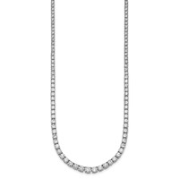 14K White Gold 14.50 Carat Lab Grown Diamond VS SI+ G+ Complete Round Graduated Tennis Necklace, 18" view 2