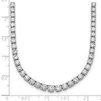 14K White Gold 14.50 Carat Lab Grown Diamond VS SI+ G+ Complete Round Graduated Tennis Necklace, 18" view 5