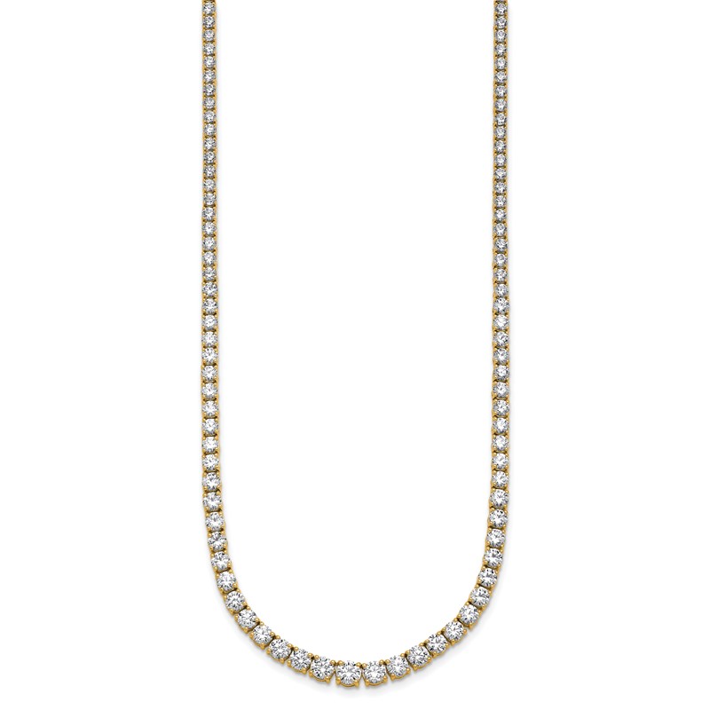 14k 14 1/2 carat Lab Grown Diamond VS+ F+ Complete Round 18 inch Graduated Tennis Necklace