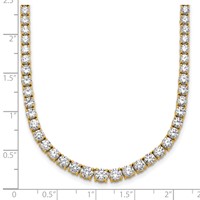 14K Yellow Gold 14.50 Carat Lab Grown Diamond VS SI+ G+ Complete Round Graduated Tennis Necklace, 18" view 5