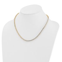 14K Yellow Gold 14.50 Carat Lab Grown Diamond VS SI+ G+ Complete Round Graduated Tennis Necklace, 18" view 3