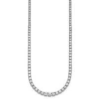 14K White Gold 18.88 Carat Lab Grown Diamond VS SI+ G+ Complete Round Graduated Tennis Necklace, 18" view 2