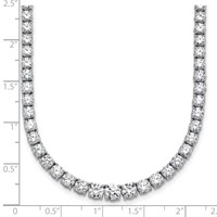 14K White Gold 18.88 Carat Lab Grown Diamond VS SI+ G+ Complete Round Graduated Tennis Necklace, 18" view 5