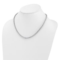 14K White Gold 18.88 Carat Lab Grown Diamond VS SI+ G+ Complete Round Graduated Tennis Necklace, 18" view 3