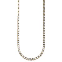 14K Yellow Gold 18.88 Carat Lab Grown Diamond VS SI+ G+ Complete Round Graduated Tennis Necklace, 18" view 2