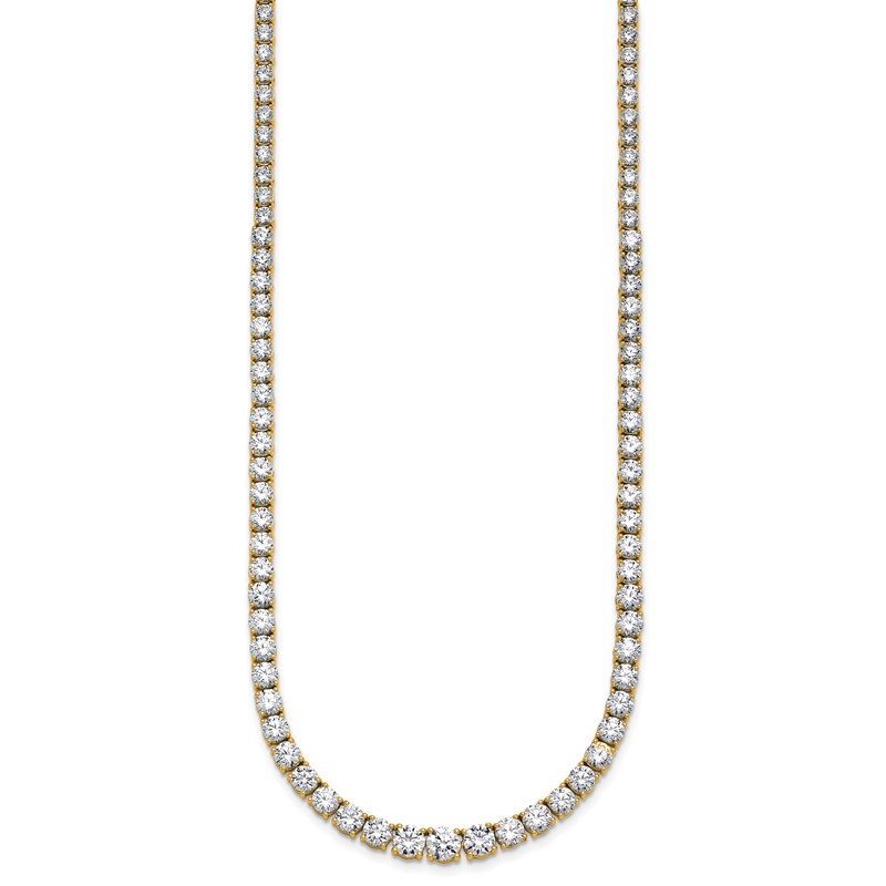 14k 18 7/8 carat Lab Grown Diamond VS/SI+ G+ Complete Round 18 inch Graduated Tennis Necklace