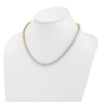 14K Yellow Gold 18.88 Carat Lab Grown Diamond VS SI+ G+ Complete Round Graduated Tennis Necklace, 18" view 3