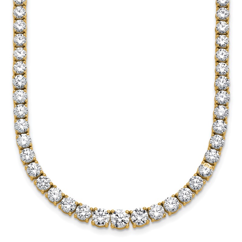 14k 18 7/8 carat Lab Grown Diamond VS/SI+ G+ Complete Round 18 inch Graduated Tennis Necklace