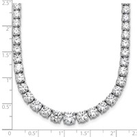 14K White Gold 28.50 Carat Lab Grown Diamond VS+ F+ Complete Round Graduated Tennis Necklace, 18" view 5