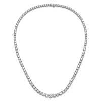 14K White Gold 40.38 Carat Lab Grown Diamond VS SI+ G+ Complete Round Graduated Tennis Necklace, 20" view 5