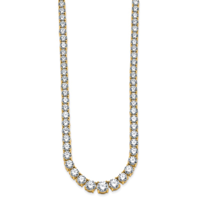 14k 40 3/8 carat Lab Grown Diamond VS+ F+ Complete Round 20 inch Graduated Tennis Necklace