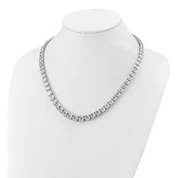 14K White Gold 72.38 Carat Lab Grown Diamond VS SI+ G+ Complete Round Graduated Tennis Necklace, 20" view 4
