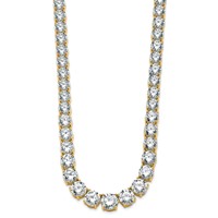 14K Yellow Gold 72.38 Carat Lab Grown Diamond VS SI+ G+ Complete Round Graduated Tennis Necklace, 20" view 2