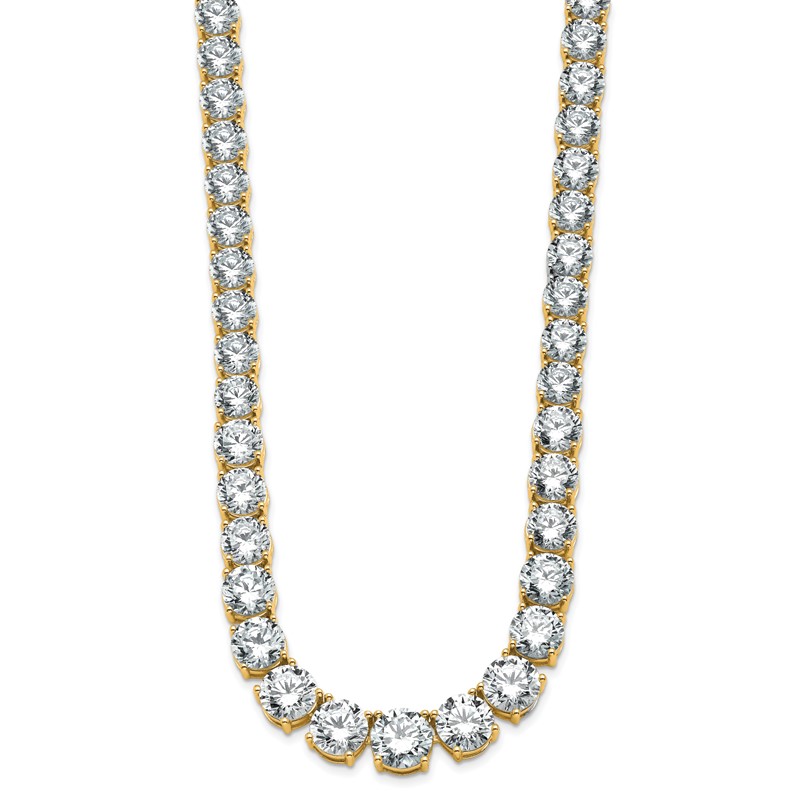 14k 72 3/8 carat Lab Grown Diamond VS+ F+ Complete Round 20 inch Graduated Tennis Necklace