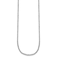 14K White Gold 5 Carat Lab Grown Diamond VS SI+ G+ Complete Graduated Tennis Necklace, 16" view 2