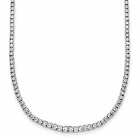 14K White Gold 5 Carat Lab Grown Diamond VS SI+ G+ Complete Graduated Tennis Necklace, 16" view 1