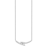 14K White Gold 3 Carat Lab Grown Diamond VS SI+ G+ Complete Fashion Bar Necklace, 18" view 2