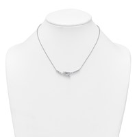 14K White Gold 3 Carat Lab Grown Diamond VS SI+ G+ Complete Fashion Bar Necklace, 18" view 3