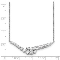 14K White Gold 3 Carat Lab Grown Diamond VS SI+ G+ Complete Fashion Bar Necklace, 18" view 5