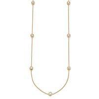 14K Yellow Gold 1.75 Carat Lab Grown Diamond VS SI+ G+ Complete Seven Station Necklace, 18" view 2