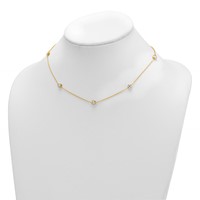 14K Yellow Gold 1.75 Carat Lab Grown Diamond VS SI+ G+ Complete Seven Station Necklace, 18" view 3