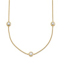 14K Yellow Gold 1.75 Carat Lab Grown Diamond VS SI+ G+ Complete Seven Station Necklace, 18" view 1