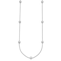 14K White Gold 1.75 Carat Lab Grown Diamond VS SI+ G+ Complete Seven Station Necklace, 18" view 2