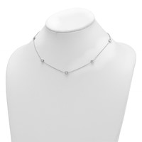 14K White Gold 1.75 Carat Lab Grown Diamond VS SI+ G+ Complete Seven Station Necklace, 18" view 3