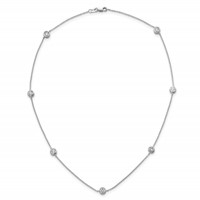 14K White Gold 1.75 Carat Lab Grown Diamond VS SI+ G+ Complete Seven Station Necklace, 18" view 4