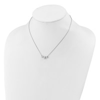 14K White Gold 1.38 Carat Lab Grown Diamond VS SI+ G+ Complete Three Stone Heart Center Necklace, 16" view 3