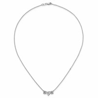 14K White Gold 1.38 Carat Lab Grown Diamond VS SI+ G+ Complete Three Stone Heart Center Necklace, 16" view 4