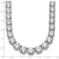 14K White Gold 100.75 Carat Lab Grown Diamond VS SI+ G+ Complete Round Graduated Tennis Necklace, 20" view 5