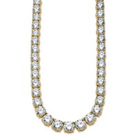 14K Yellow Gold 100.75 Carat Lab Grown Diamond VS+ F+ Complete Round Graduated Tennis Necklace, 20" view 2