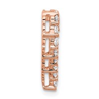 14K Rose Gold 1 Carat Lab Grown Diamond VS SI+ G+ Complete Heart Chain Slide Pendant view 2